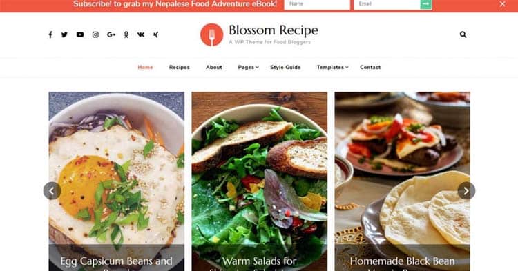 Download Blossomthemes - Blossom Recipe Pro WordPress Foodbloggers Theme