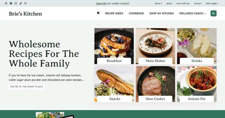 Brie Kadence Child WP Food Blog Theme