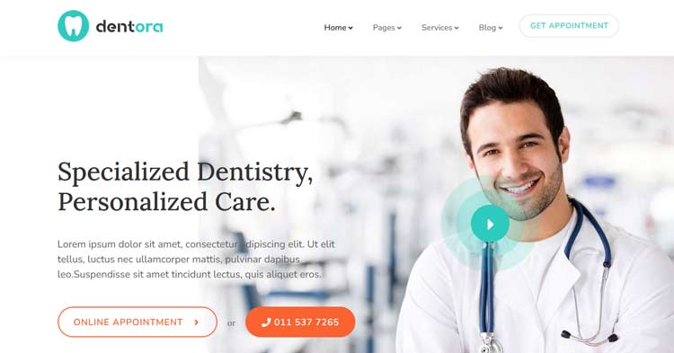 Dentora Dental Clinic WordPress Theme