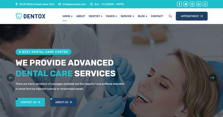 Dentox Dentist Clinic Website Template