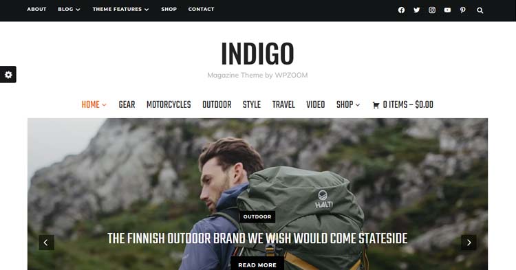 Indigo Blog Magazine WP Theme