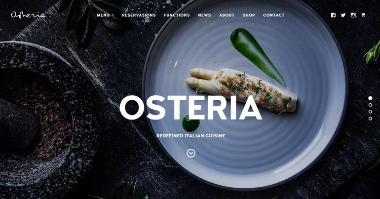 Osteria Restaurant Cafe Website Theme
