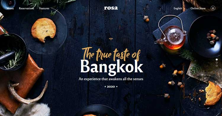 Rosa 2 [Rosa LT] WordPress theme is perfect choice for business websites like cafe/Bistro/Restaurants/Food Takeaways
