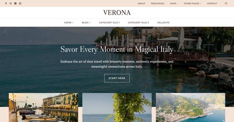 Verona Kadence Child Travel Blog Theme